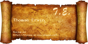 Thomae Ervin névjegykártya